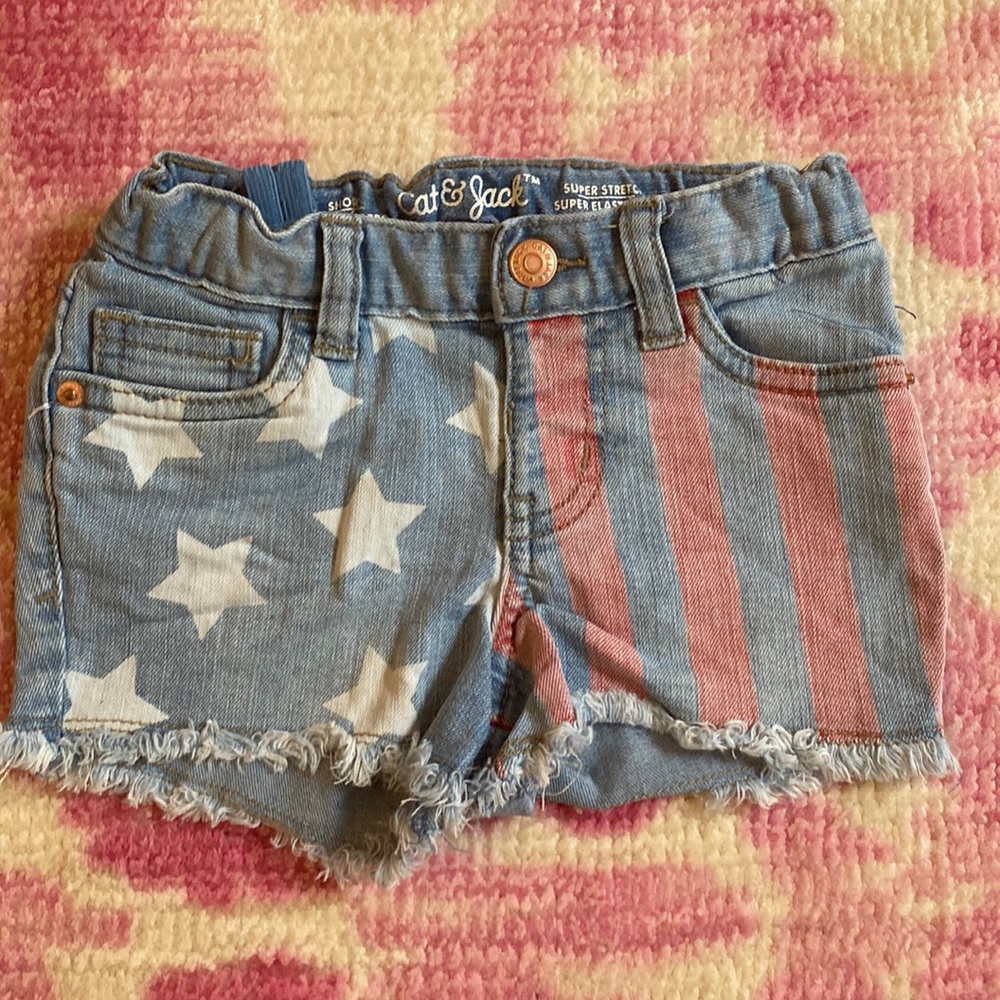 Car and Jack USA patriotic Jean shorts